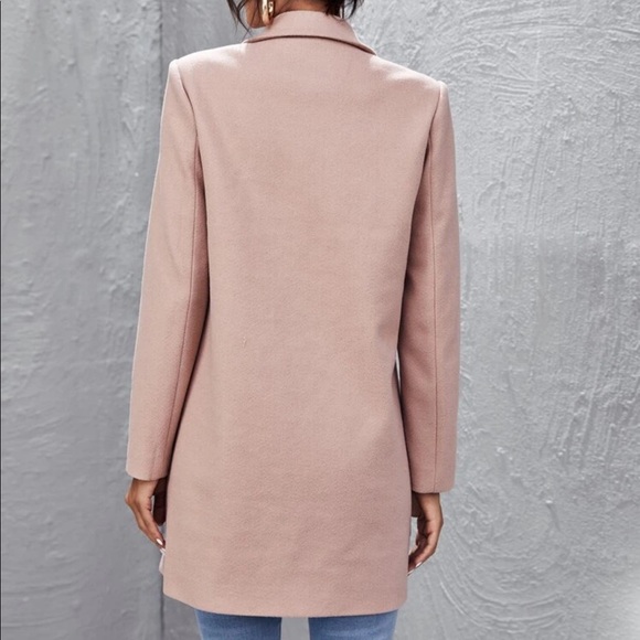Wool like classic peacoat jacket pastel pink - Picture 4 of 9